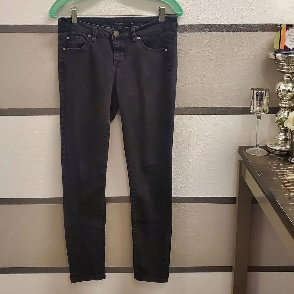 Harper Cropped Black Skinny Jeans Sz 26
